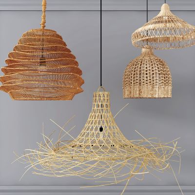 新中式民宿编织吊灯