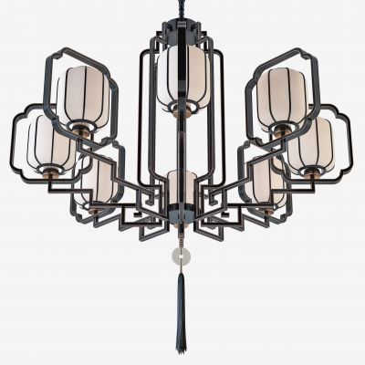 新中式多头金属吊灯