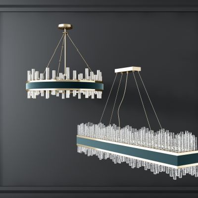 现代轻奢长条水晶吊灯