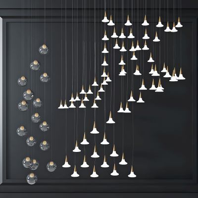 现代玻璃吊灯组合