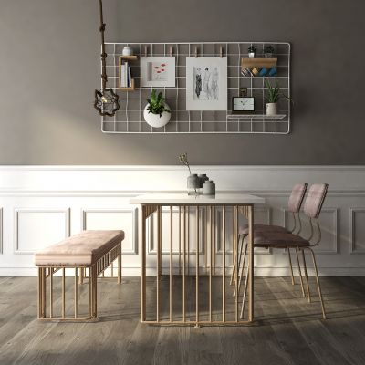 北欧轻奢桌椅组合