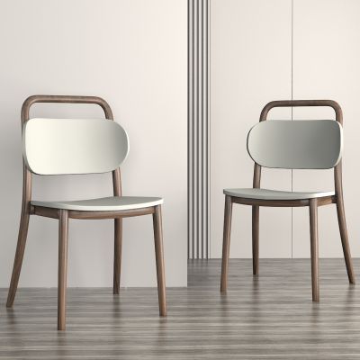 现代餐厅时尚木质餐椅椅子3D模型