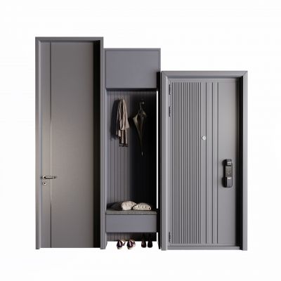 现代木门 防盗门 鞋柜