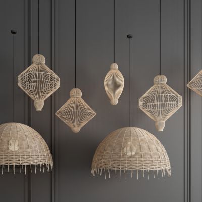 新中式编藤吊灯 竹编吊灯 藤编吊灯 竹子吊灯