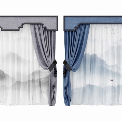 新中式窗帘组合