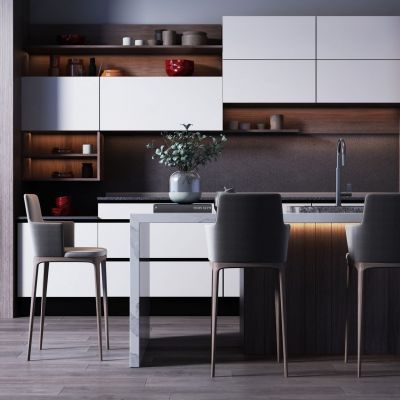 现代吧台吧椅组合