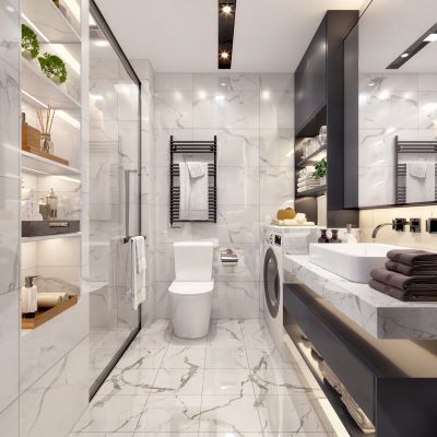 现代黑白灰卫生间