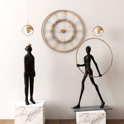 现代抽象人物雕塑摆件组合