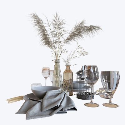 现代干支装饰品餐具组合