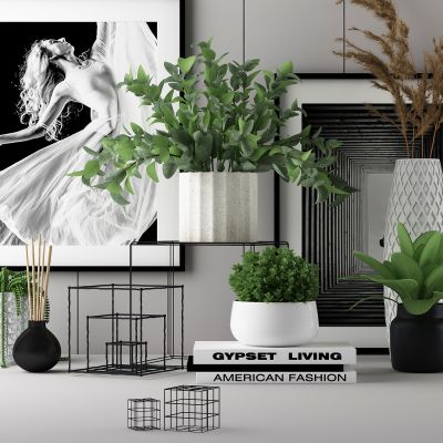 北欧装饰品摆件 陈设 挂画 书籍 芦苇