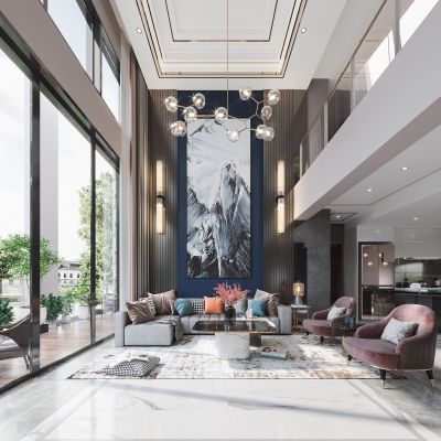 别墅现代客餐厅