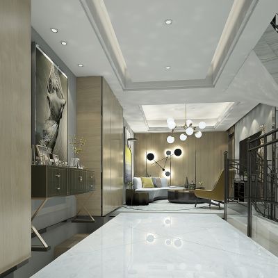 新中式别墅过道