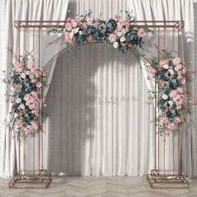 花架美陈  背景墙  合影