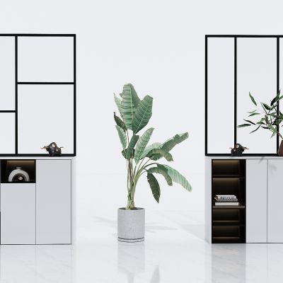 现代玻璃屏风鞋柜