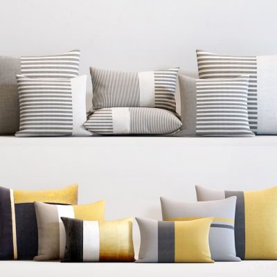现代条纹抱枕组合