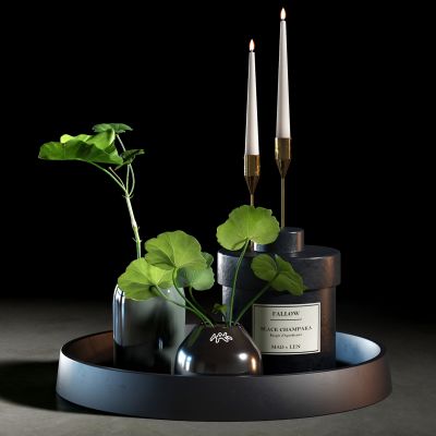 现代装饰品 花瓶 托盘