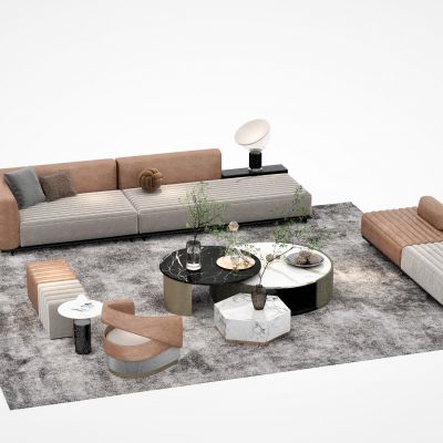 现代风格沙发茶几组合