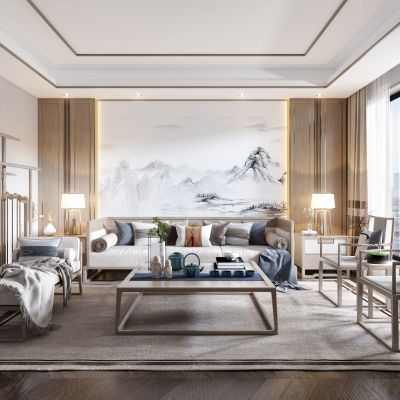 新中式客厅 沙发组合