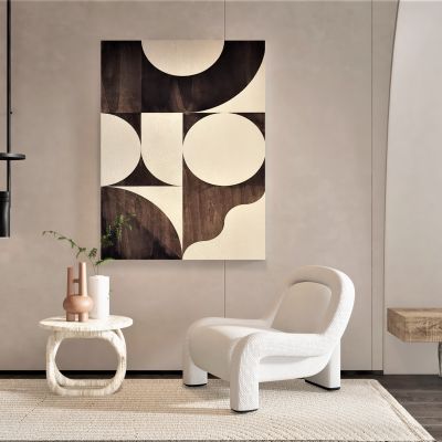 侘寂风格单椅边几