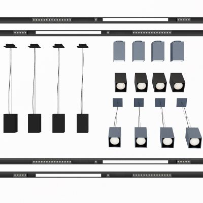 现代磁吸轨道灯射灯灯条