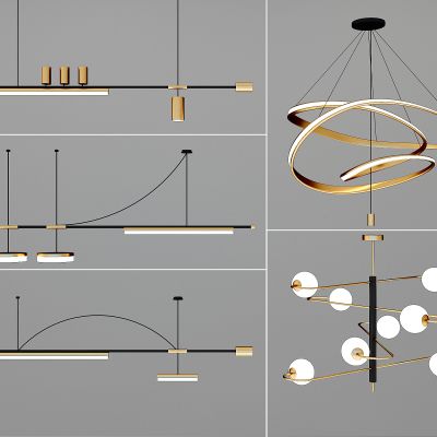 现代轻奢长条吊灯