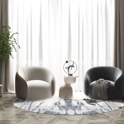 现代单人沙发组合