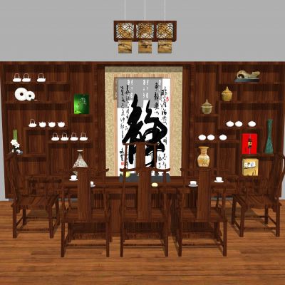 中式茶台茶桌 储茶柜