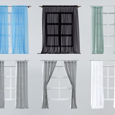 现代纱质垂帘布帘窗帘