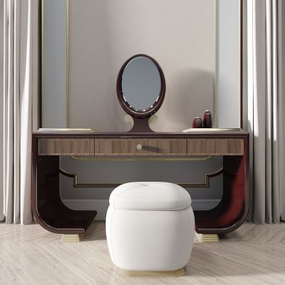 新古典梳妆台梳妆凳镜子