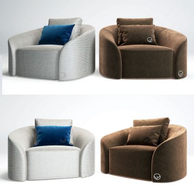 现代布艺单人沙发3D模型