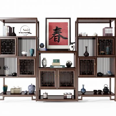 新中式实木博古架