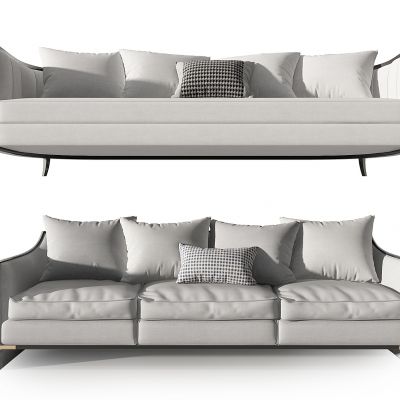 新中式多人沙发3D模型