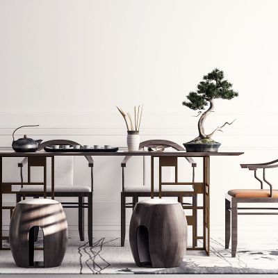 中式茶桌椅组合