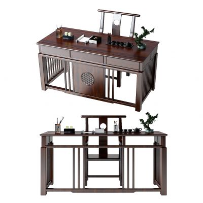 新中式实木书桌椅