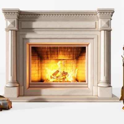 欧式古典壁炉劈柴