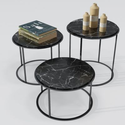 现代圆形铁艺边几角几灯几