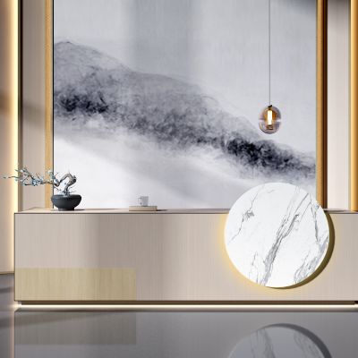 新中式酒店会所前台接待区前台接待台