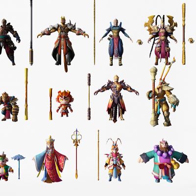 现代游戏人物角色孙悟空沙僧唐僧猪八戒