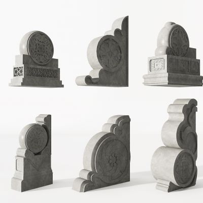 新中式抱鼓石雕塑门墩石墩