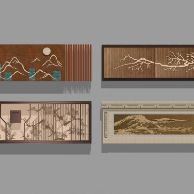 新中式背景墙 围挡