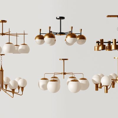 现代金属球圆形吊灯组合