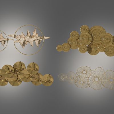 新中式山形状金属墙饰挂件挂饰