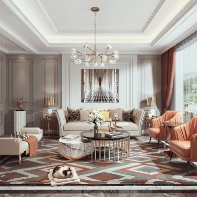 美式轻奢客厅