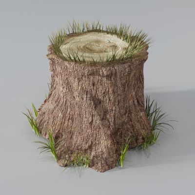 现代木头树墩树桩