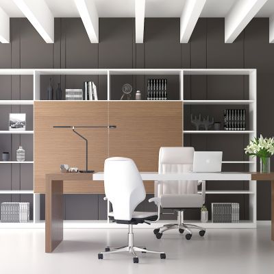 现代办公班台桌椅组合