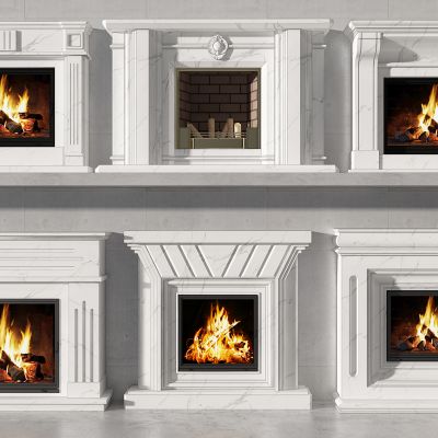 欧式爵士白壁炉组合