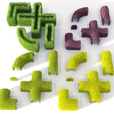 现代景观园林植物造型树墙树池灌木