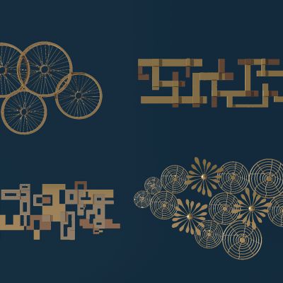 新中式金属墙饰挂件挂饰