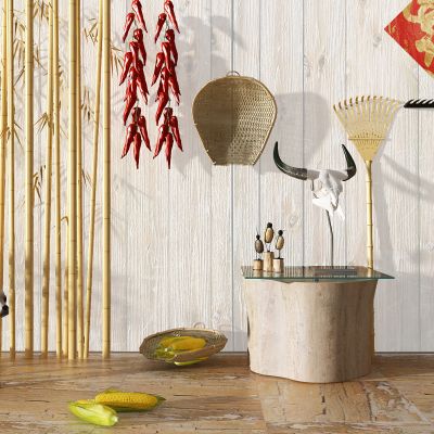 现代民宿民俗农家院农具组合