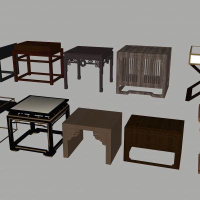 新中式 角几 茶几 床头柜 边几